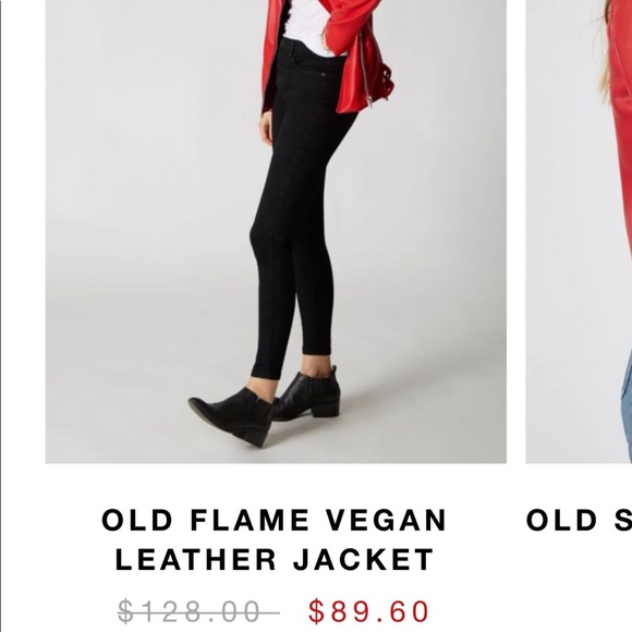 REASONABLE OFFERS OKAY- RED FAUX LEATHER JACKET - Picture 3 of 7